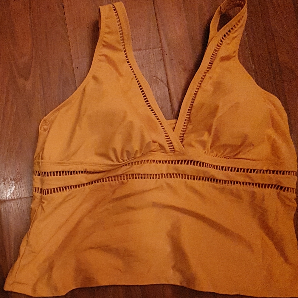 Yellow swim tank top